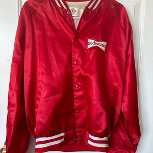 Vintage Budweiser Red Bomber Jacket